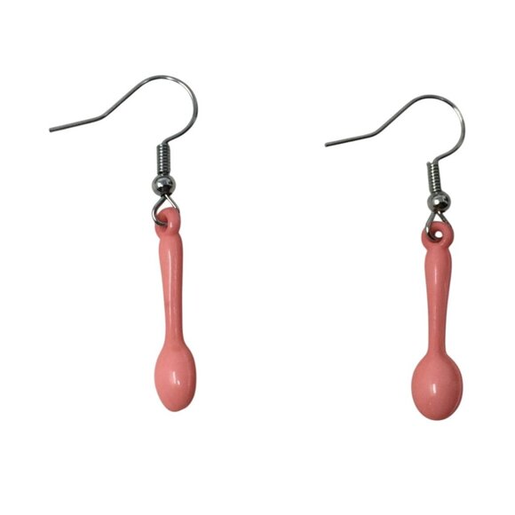 Women's Miniature Pink Spoon Earrings (no earring backs) - Picture 2 of 5